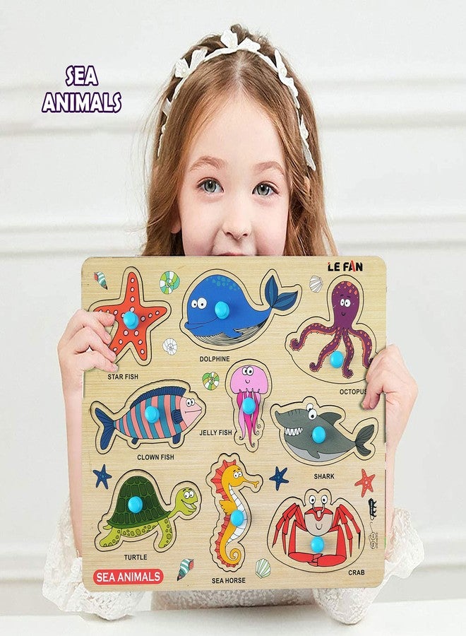 Lefan® Kids Fort Pre Nursery Educational Jigsaw Puzzles for Adults Kids Learning Toys Kit Board Game 2 pcs Set of Insects & Sea Animals Educational Toy - Image 4